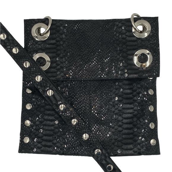 Hammitt Montana Large Reversible Black Leather Crossbody Bag RARE - Picture 9 of 10